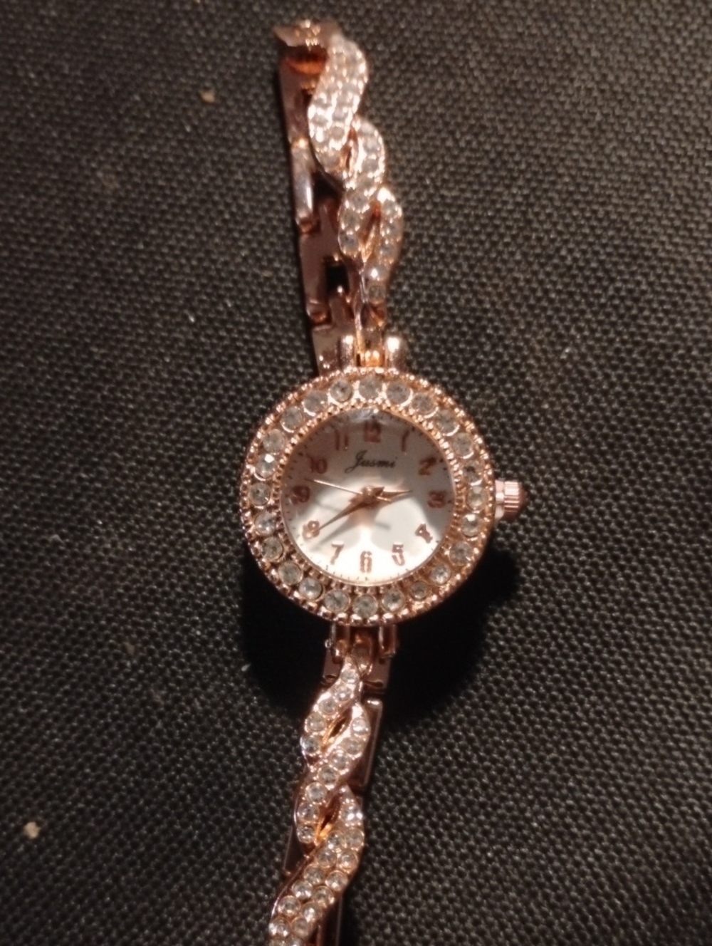Elegant Rose Gold Crystal Bracelet Watch for Women